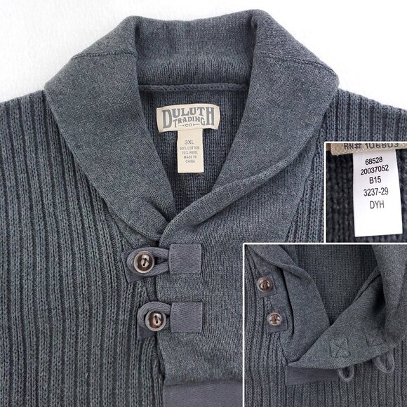Duluth Trading Infantry Sweater High Shawl Neck Wool Blend Men's 3XL - Picture 3 of 10